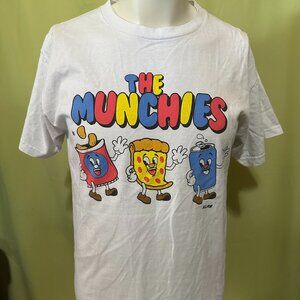 Munchies A Lab Funny Pizza Chips Soda Men's White T Shirt Size Medium Cotton